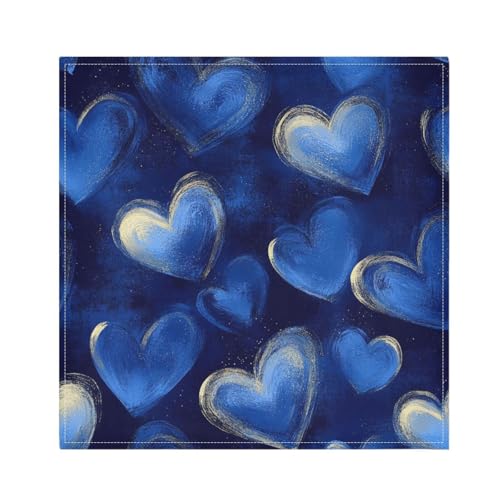 Servilletas de Tela Azules Corazón Paquete 6 Piezas 20x20 in miniatura 1