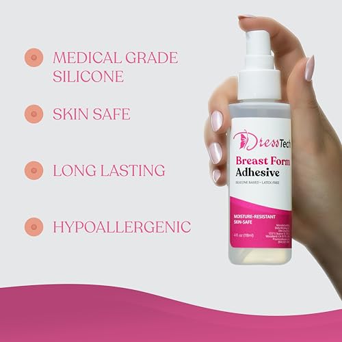 DressTech Breast Form Adhesive - Waterproof Prosthetic Adhesive for Crossdressers, Drag Queens, Transgender & Mastectomy
