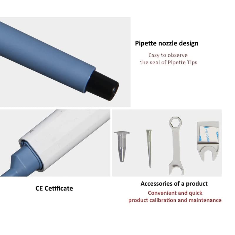 Pipetta da Laboratorio 0,1-10 ml Micropipetta Digitale a Canale Singolo Attrezzatura da Laboratorio in plastica Regolabile con pipetta (Size : 0.1-2.5ul)