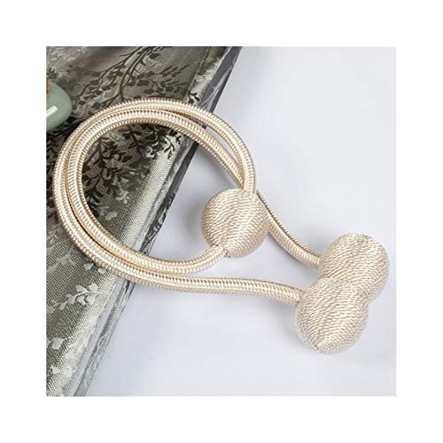 Alzapaños magnéticos para cortinas opacas con 3 bolas beige 2