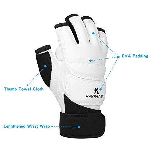 Kaiwende Kickboxing Gloves(Xs,S,M,L,Xl,Xxl)-Also Fit For Training Men,Women,Kids Of Mma,Muay Thai, Martial Arts Taekwondo Sparring Boxing Gloves (White, M) #TOP2