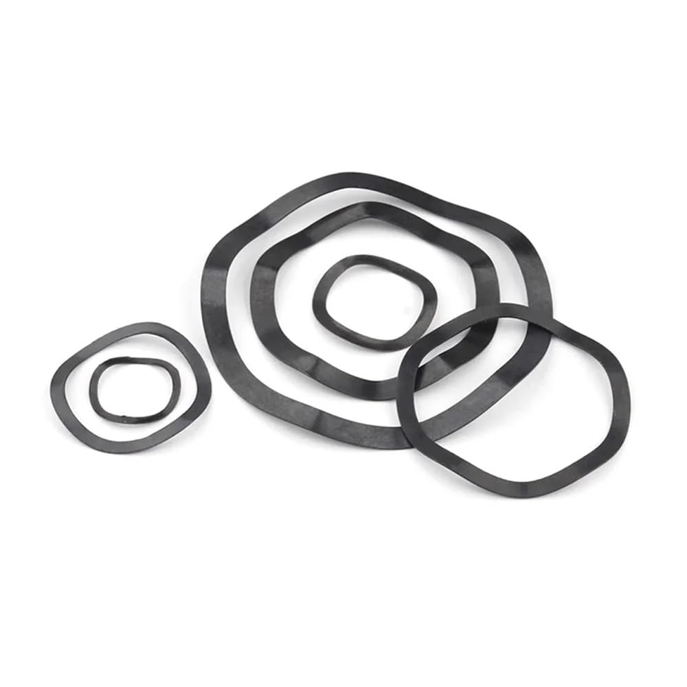 Arandelas de sujeción Arandelas onduladas de acero al manganeso, arandelas de resorte de junta de cresta ondulada de 3/5/6/7 mm, M3/M4/M5/M6/M8/M10/M12/M14/M16/M19/M21/M24/M27-M118, 10/50/100 unidades