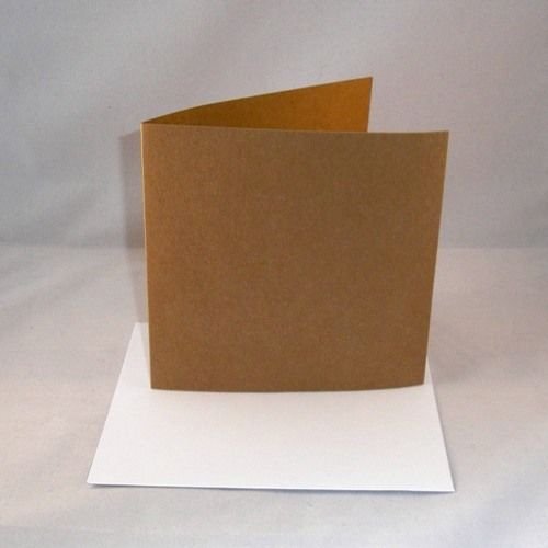 10 x 6"x6" Real Kraft Card Blanks with White Envelopes