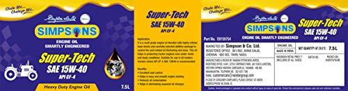 Image of SIMPSONS Super-TECH Engine Oil API CF-4 SAE 15W40-7.5L