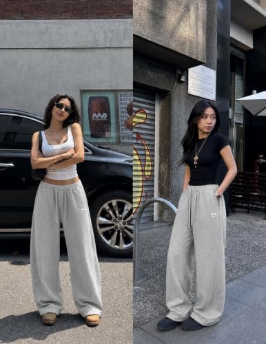 Image of Aelfric Eden Mens Wide Leg Sweatpants Solid Arc Sweat Pants Open Bottom Casual Athletic Lounge Pants with Pockets