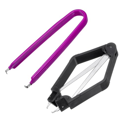 Image of uxcell IC Chip Extractor 100mm Stainless Steel with U Shape IC Chip Switch Puller Purple for Component Motherboard, 2pcs