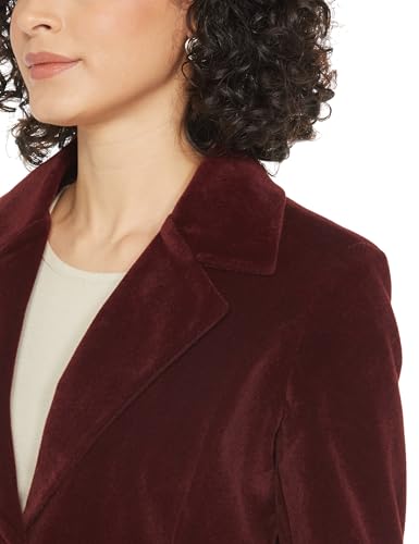 Image of Qube By Fort Collins Women's Knitted Hip Length Tweed Blazer - Stylish, Versatile, And Elegant For Office Or Casual Wear