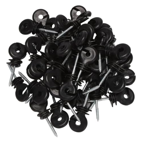 100 Pcs Electric Fence Insulators Screw-In Insulator Fence Ring Post Wood Post Insulator for Garden Animal Husbandry Electronic System