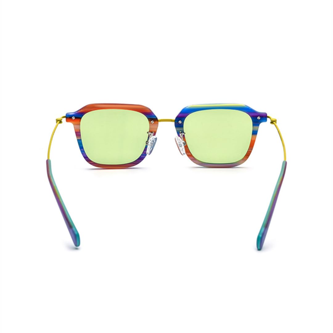 Occhiali da sole di tendenza in acetato e titanio puro, alla moda