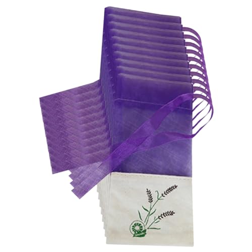 Amosfun 10 Piezas Bolsa de bolsita Feliz Bolsa de Basura té vacío Lavanda Seca transatlántico Sacos Bolsas almacenaje Bolsas de Almacenamiento Sobres vacios bolsitas Colgantes Hilo Púrpura