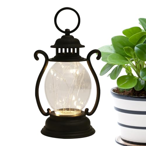 Farol LED | Farol colgante decorativo retro rústico a pilas, lámpara de exterior antigua para camping, senderismo, decoración de mesa