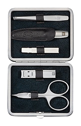 Zwilling 97178-004-0 Twinox Etui aus Yakleder mit Rahmenverschluss, 5-tlg., schwarz