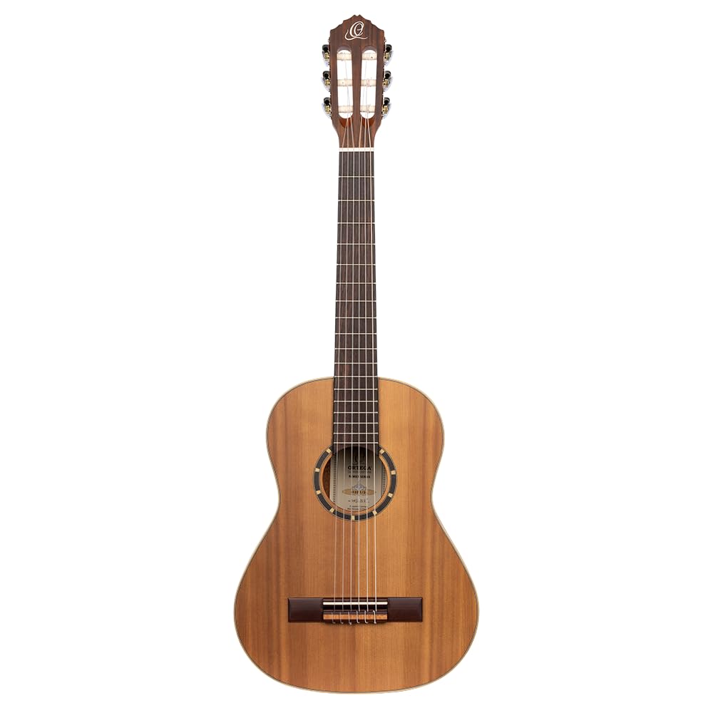 Ortega Guitars Konzert Gitarre Linkshänder – 1/2 – Family Series – Inklusive Gig Bag – Zeder, Mahagoni, Natur (R122-1/2-L)