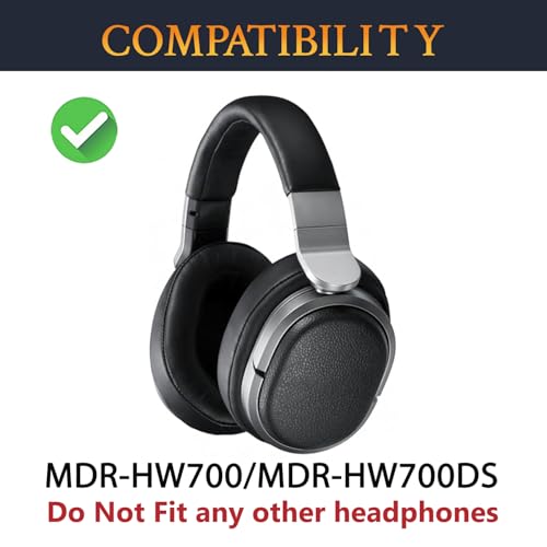 Almohadillas profesionales SOULWIT para audífonos Sony MDR-HW700 y MDR-HW700DS inalámbricos, con cuero de proteína más suave y espuma para aislamiento de ruido - Negro miniatura 2
