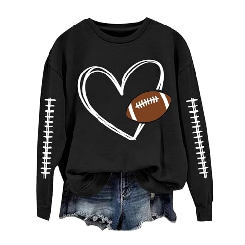 Womens Football Sweatshirt Crew Neck Football Mom Shirts for Women