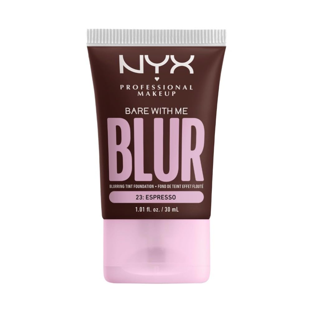 NYX Professional Makeup Blurring Tint Foundation, Medium Coverage, Matte Finish, With Niacinamide, Matcha and Glycerin, 12 Hours Hydrating, Bare With Me Blur, 30 ml, Shade: Espresso