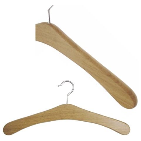 Hagspiel Kleiderbügel aus Holz, 5 Stk. Garderobenbügel aus Eichenholz Cover