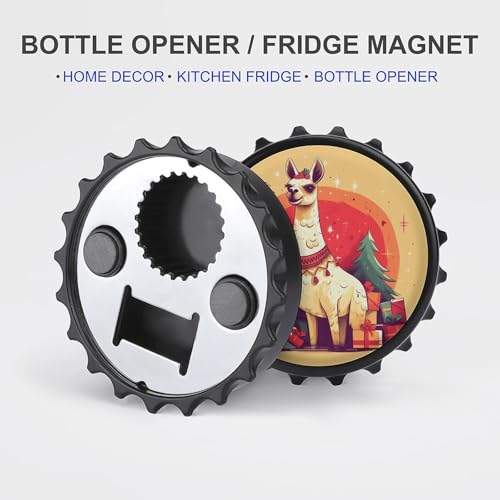 Décapsuleur aimant de réfrigérateur cadeau original motif alpaga pour proche et collègue