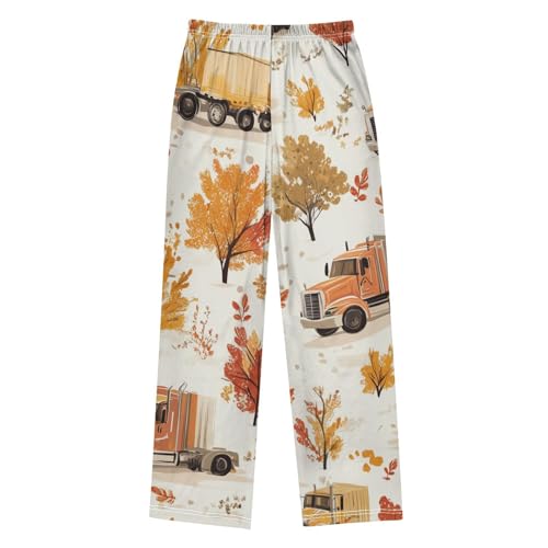 ZZXXB Autumn Tree Truck Boys Long Pants Soft Trousers Elastic Waist Kids Lounge Bottoms with Pockets S-XL2