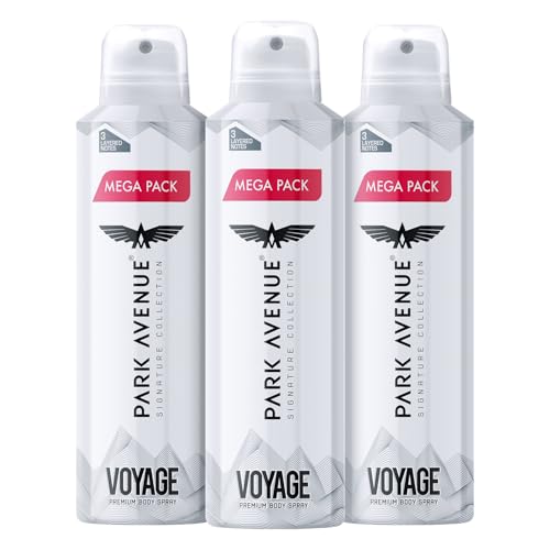 Park Avenue Men Voyage Signature Collection | Deodorant for Men | Fresh Long-lasting Aroma | 220ml Each (Pack of 3)