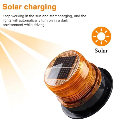 Lámpara solar de advertencia azul con sensor luz exterior ABS 2
