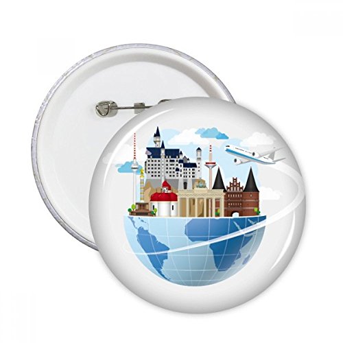 Badge bouton Allemagne Avion multicolore de taille S pour veste en jean