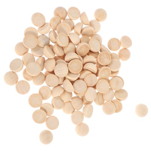 Vaguelly 100個 木製半球ビーズ スウッド製 丈夫で滑らか 手作りジュエリーやパーティーデコレーション用 クラフト向け木製スペーサービーズ