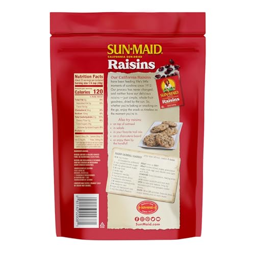 Sun-Maid California Sun-Dried Raisins - (2 Pack) 32 oz Resealable Bag - Dried Fruit Snack for Lunches, Snacks, and Natural Sweeteners image 8