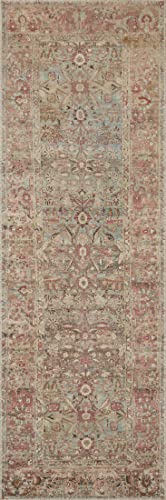 Loloi Adrian Collection ADR-06 Ocean/Clay 5'-0" x 7'-6", .19" Thick Area Rug