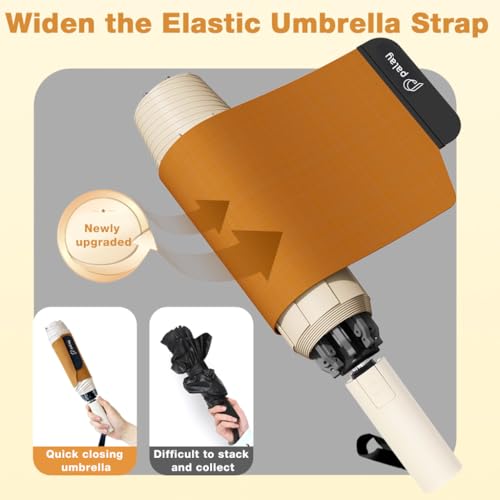 Image of PALAY Umbrella for Rain Auto Open Windproof Waterproof Umbrellas One-Button Open Folding Travel Umbrella with Aluminum Alloy Shaft, Fiberglass Ribs &Wide Strap