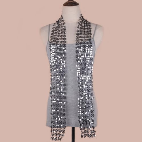Sparkling Scarf for Women Chain Collar Full Sequins Nightclub Party Raves Costume Blingbling Choker4