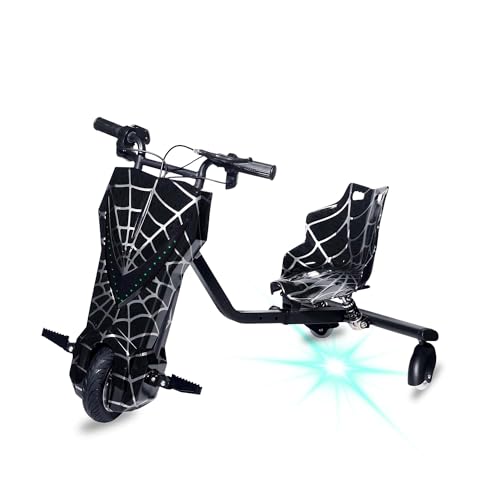 CRONY JL009 8 inch Kids Electric Drift Trike - 3-Wheel Drift Scooter with LED Lights Bluetooth 36V and 3-Speed Modes for Ultimate Fun Max Load 70KG Shock-Absorbing Seat Cushion