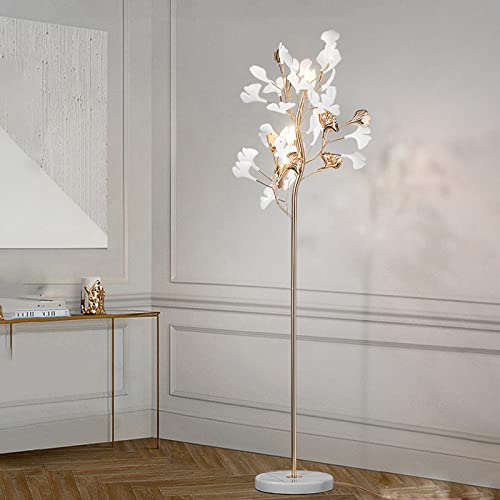 CCXXYGWJ Elegante Lampada da a Forma di Albero di Ginkgo con Base in Marmo - Illuminazione per Soggiorno, Camera da Letto e Angolo Lettura - Elegante Arredamento per la casa Unico a Risparmio