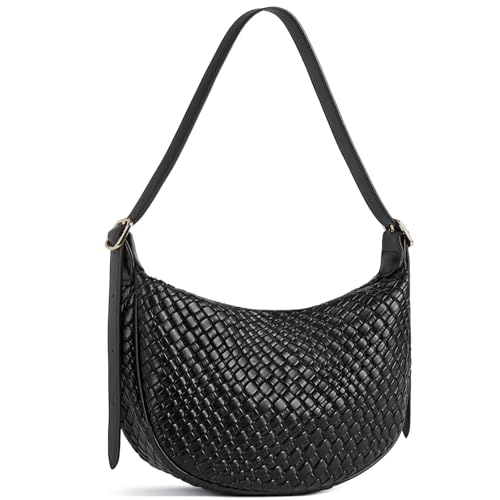 BOSTANTEN Damen Handtaschen Klein,Geflochtene Taschen Umhängetasche Damen Crossbody Bag Schultertasche für Frauen Tote Bag,Schwarz