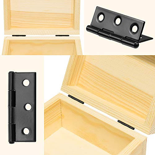 Boao 16 Pieces Small Door Hinges Stainless Steel Folding Butt Hinges Home Furniture Hardware Piano Cabinet Door Hardware with 96 Pieces Stainless Steel Screws(1.75 Inch,Black) by Boao - Image 6