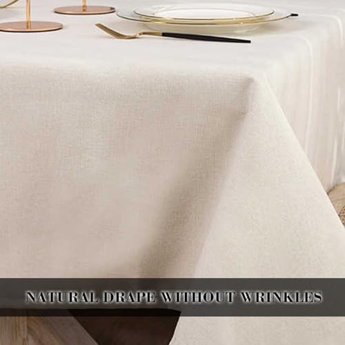 Nappe imperméable rectangulaire coton lin lavable réutilisable pour table cuisine salle à manger