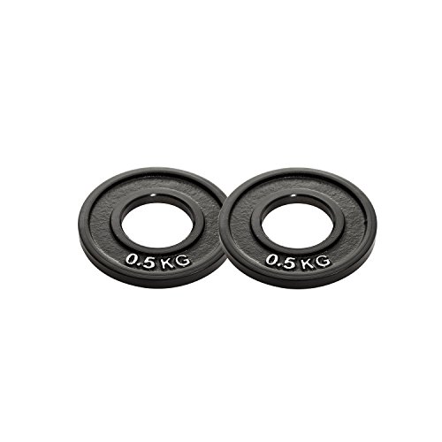 BODYPOWER 0.5Kg Machined Cast Iron Olympic Weight Plates (x2)