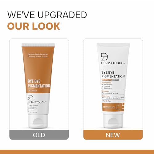 DERMATOUCH Bye Bye Pigmentation Face Wash | Anti Pigmentation for Women/Men with Niacinamide, Kojic Acid, & Glutathione | 70g