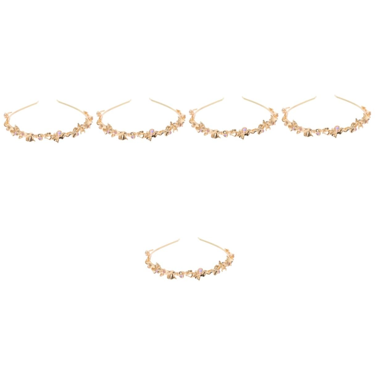 FRCOLOR 5pezzi Cerchietto Decorativo Per Sposa Metallo Con Glitter Accessorio Elegante Per Matrimonio e Acconciature Da Cerimonia Per Donne e Fiori Ragazze