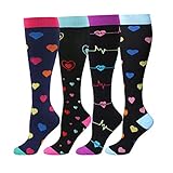 Top 20+ Best Travel Compression Socks 2021 45 HLTPRO 4 Pairs Compression Socks for Women & Men - Best Support for Medical, Circulation, Nurses, Running, Travel