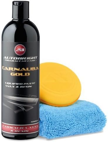 Car Wax Polish, Carnauba Gold Liquified Paste Wax & Resin Premium Grade Wet Look Shine Kit
