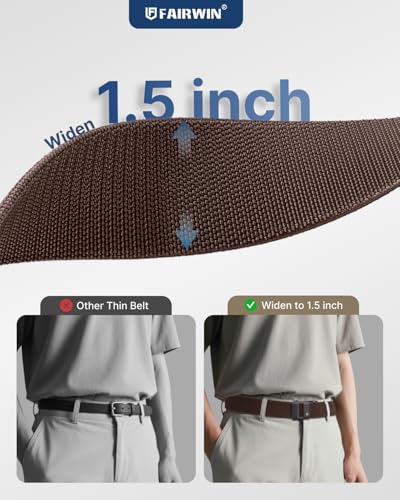 Image of FAIRWIN Ratchet Belt Men - Tactical Stretch Nylon Web Work Belts, Gift for Casual Jeans, Pants, Golf, and Everyday Use