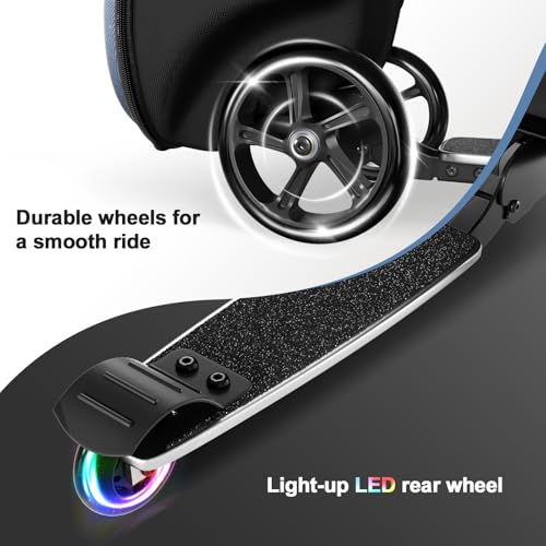 2-in-1 Ride-On Scooter Suitcase, Scooter Luggage for Kids Ages 5-12, Foldable & Lightweight Carry with LED Light-Up Wheels3