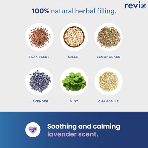 Image of REVIX Microwave Heating Pad for Neck and Shoulders Back, Microwavable Heated Neck Wrap Warmer with Moist Heat, Lavender Aromatherapy Hot and Cold Pack