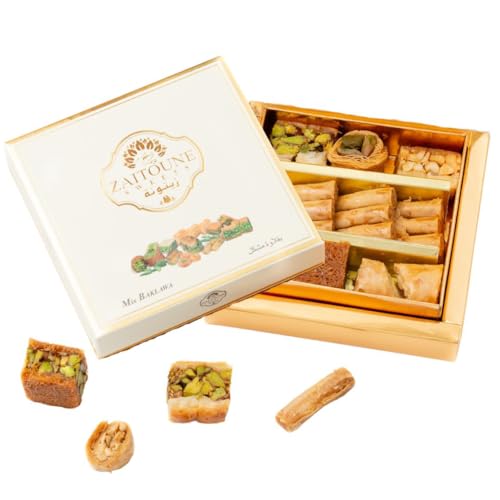 Zaitoune Cashew & Pistachio Baklava Selection Box - 100 g | Traditional Luxury Pastry | Arabic Dessert with Authentic Flavours in Beautiful Packaging | Handmade in Turkey