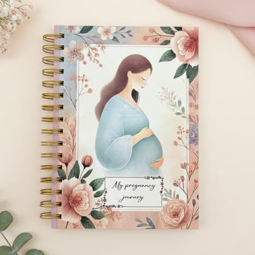 Image of Pregnancy Journal for Pregnant Women - 40-Week Bump Tracker & Memory Book with Stickers | Guided Pregnancy Planner with Prompts, Milestone Pages & Hardcover Keepsake | Gift for Expecting Moms (Dahlia)