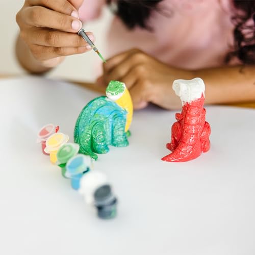 Image of Melissa & Doug Created by Me! Dinosaur Figurines Craft Kit (2 Resin Dinosaurs, 6 Paints, Paintbrush) (Pack of 12)