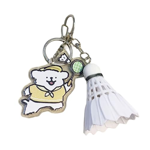 NUEAYMS Cartoon Dog Badminton Key Chain Pendant Backpack Keychain Bag
