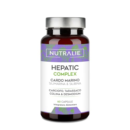Cardo Mariano Fegato Complex 2092mg - Tarassaco e Carciofo Fegato - Desmodium + Colina - 80% Silimarina Milk Thistle - Hpatic Complex - 60 Capsule Vegane Nutralie