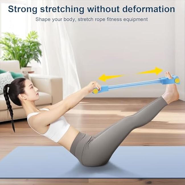 21 Fitness Resistance Bands-8 Tube Pedal Ankle Puller, Stirrup Puller for Exercise - Elastic Yoga Pedal Resistance Band for Full Body Workout, Abdomen/Waist/Arm/Leg Stretching